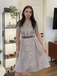 She slips into this Brown 1940s Small Windowpane Plaid Dress and suddenly it's a 1940s daydream
