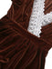 Brown 1940s Solid Lace Patchwork Velvet Dress - vintage dress, retro fashion