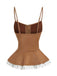 Brown 1950s Lace-up Suede Lace Corset Top - vintage fashion, retro style