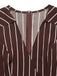 Brown 1950s Striped Vintage Classic Romper 4