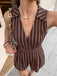 Brown 1950s Striped Vintage Classic Romper 7