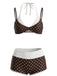 Brown-1950s-Polka-Dot-Double-Layer-Swimsuit, vintage, retro, swimwear