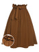 Brown 1950s Solid Elastic Waist Belt Skirt, vintage skirt, retro style - perfect for women who love vintage and retro fashion