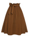 Brown 1950s Solid Elastic Waist Belt Skirt, vintage skirt, retro style - perfect for women who love vintage and retro fashion