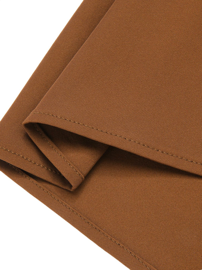 Brown 1950s Solid Elastic Waist Belt Skirt, vintage skirt, retro style - perfect for women who love vintage and retro fashion