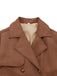 Brown 1950s Suede Lapel Double-Breasted Trench Coat - vintage fashion, retro style