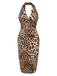 1960s Halter VNeck Leopard Dress | 1960s | vintage dress, retro fashion
