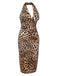 1960s Halter VNeck Leopard Dress | 1960s | vintage dress, retro fashion