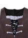Brown 1960s Pirate Lace-Up Square-Neck Corset Dress - vintage dress, retro fashion