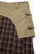 Brown 1960s Plaid Patchwork Belted Pleated Skirt - vintage skirt, retro style