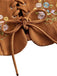 Light Brown 1950s Floral Square Neck Top 4