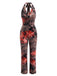 Brown 1970s Sleeveless Halter Vintage Jumpsuit, vintage romper, retro jumpsuit - perfect for women who love vintage and retro fashion