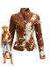 Brown 1970s Western Cowgirl Buttoned Jacket - vintage fashion, retro style