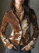 Brown 1970s Western Cowgirl Buttoned Jacket - vintage fashion, retro style