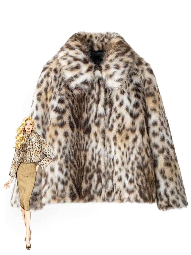 Brown 1980s Leopard Print Faux Fur Coat - vintage fashion, retro style