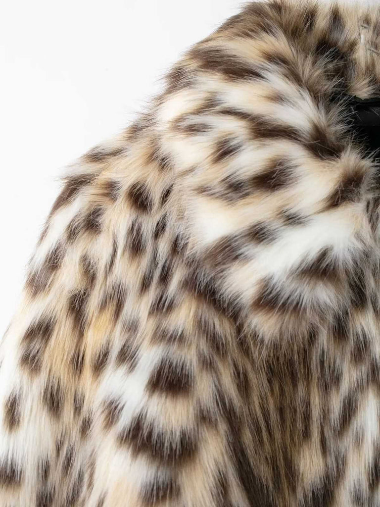 Brown 1980s Leopard Print Faux Fur Coat - vintage fashion, retro style