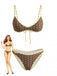 Brown 1980s Vintage High Waist Bikini Set, vintage swimsuit, pin-up swimwear - perfect for women who love vintage and retro fashion