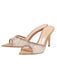 She finds her vintage story in this Brown Pointed Rhinestoned Stiletto Heel Slippers