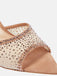 This Brown Pointed Rhinestoned Stiletto Heel Slippers whispers vintage secrets to those who notice
