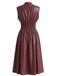 Burgundy 1940s Faux Leather Cap Sleeve Waisted Dress | vintage dress, retro fashion, elegant style - perfect for retro fashion enthusiasts