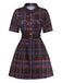 Red And Brown 1970s Plaid Dress 2