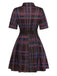 Red And Brown 1970s Plaid Dress 3