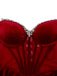 Burgundy 1980s Velvet Strapless Slit Dress - vintage dress, retro fashion