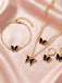 Butterfly Rhinestones Chain Necklace & Bracelet & Earrings - vintage fashion, retro style