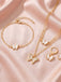 Butterfly Rhinestones Chain Necklace & Bracelet & Earrings - vintage fashion, retro style