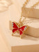 Butterfly Rhinestones Chain Necklace & Bracelet & Earrings - vintage fashion, retro style