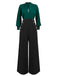 1930s Solid Blouse & Suspender Pants