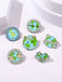 Cartoon Earth Day Letters Round Brooch - vintage fashion, retro style