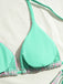 Celadon Green 1980s Textured Lace Bikini Set, vintage swimsuit, pin-up swimwear - perfect for women who love vintage and retro fashion