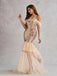 Champagne 1920s Off-Shoulder Sequined Mesh Dress - vintage dress, retro fashion, Gatsby party