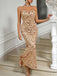 Champagne 1930s Sequined Backless Evening Dress - vintage dress, retro fashion