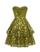 Chartreuse 1960s Sequined Evening Party Mini Dress | vintage dress, retro fashion, elegant style - perfect for retro fashion enthusiasts