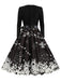 Christmas 1950s V-Neck Long Sleeve Patchwork Dress: timeless style reimagined