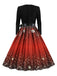 Christmas 1950s V-Neck Long Sleeve Patchwork Dress: timeless style reimagined