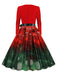 Christmas 1950s V-Neck Long Sleeve Patchwork Dress: timeless style reimagined