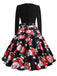 Christmas 1950s V-Neck Patchwork Swing Dress: timeless style reimagined
