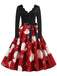 Christmas 1950s V-Neck Patchwork Swing Dress — vintage elegance for the modern woman