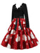 Christmas 1950s V-Neck Patchwork Swing Dress: timeless style reimagined