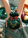 Christmas Bow Bell Decor Drawstring Bag - vintage fashion, retro style