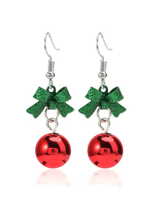 Christmas Bow Red Bead Drop Earrings, vintage fashion, retro style - perfect for women who love vintage and retro fashion