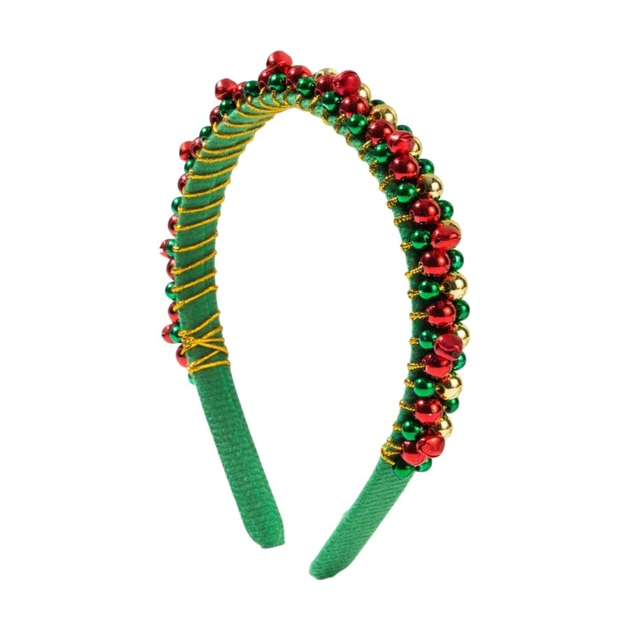 Christmas Colored Bell Beads Headband, vintage accessory, 1920s style - perfect for women who love vintage and retro fashion