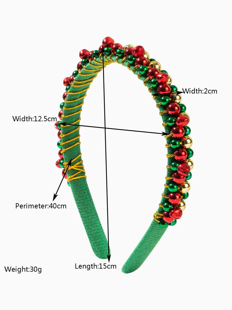 This Christmas Colored Bell Beads Headband whispers vintage secrets to those who notice