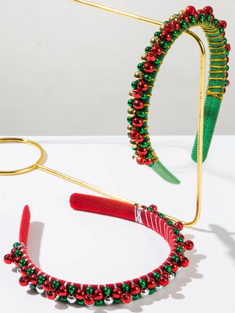 Christmas Colored Bell Beads Headband — vintage vintage charm for her modern wardrobe