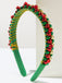 She finds her vintage story in this Christmas Colored Bell Beads Headband