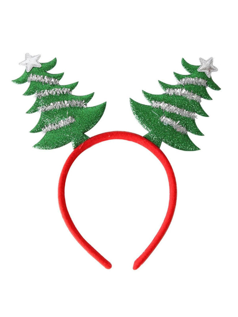 Christmas Colored Reindeer Jingle Bells Sequins Headband - vintage fashion, retro style, elegant red