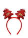 Christmas Colored Reindeer Jingle Bells Sequins Headband - vintage fashion, retro style, elegant red